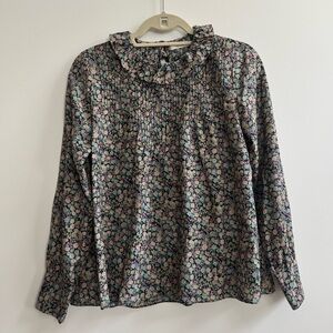 Doen Black Floral LS Top XS